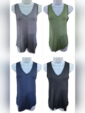 Time and Tru V-Neck Loose-Fit Tank Top 4-Pack